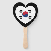 Südkorea-Flagge Herz Fächer (Rückseite)