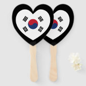 Südkorea-Flagge Herz Fächer (Vorne und Hinten)
