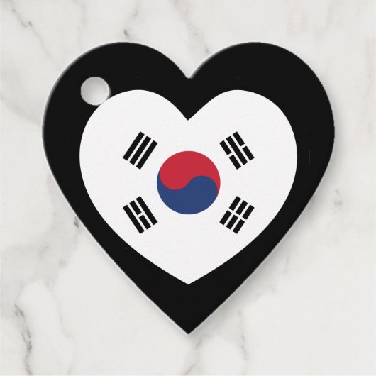 Südkorea-Flagge Herz Geschenkanhänger (Vorderseite)
