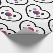 Südkorea-Flagge Herz Geschenkpapier (Ecke)