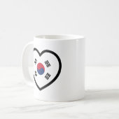 Südkorea-Flagge Herz Kaffeetasse (Vorderseite Links)