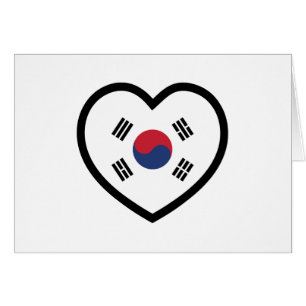 Südkorea-Flagge Herz Karte
