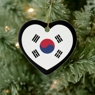 Südkorea-Flagge Herz Keramik Ornament