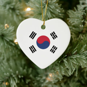Südkorea-Flagge Herz Keramik Ornament
