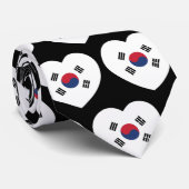 Südkorea-Flagge Herz Krawatte (Gerollt)