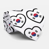 Südkorea-Flagge Herz Krawatte (Gerollt)