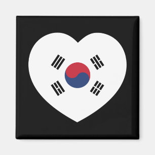 Südkorea-Flagge Herz Magnet