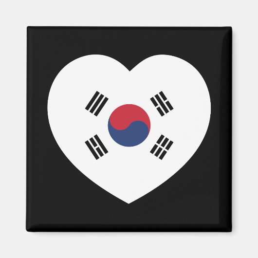 Südkorea-Flagge Herz Magnet (Vorne)