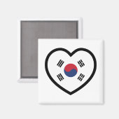 Südkorea-Flagge Herz Magnet (Vorderseite/Rückseite)