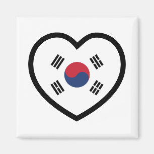 Südkorea-Flagge Herz Magnet