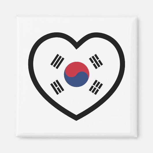 Südkorea-Flagge Herz Magnet (Vorne)
