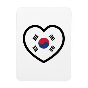 Südkorea-Flagge Herz Magnet