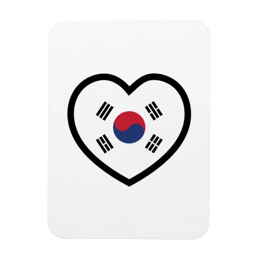 Südkorea-Flagge Herz Magnet (Vertikal)