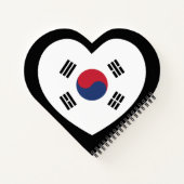 Südkorea-Flagge Herz Notizblock (Rückseite)