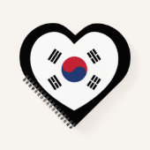 Südkorea-Flagge Herz Notizblock (Vorderseite)