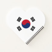 Südkorea-Flagge Herz Notizblock (Rückseite)