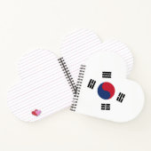 Südkorea-Flagge Herz Notizblock (Innenseite)