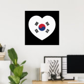Südkorea-Flagge Herz Poster (Heimbüro)