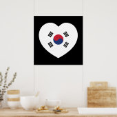 Südkorea-Flagge Herz Poster (Küche)