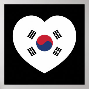 Südkorea-Flagge Herz Poster