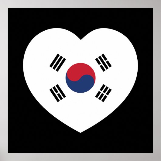 Südkorea-Flagge Herz Poster (Vorne)