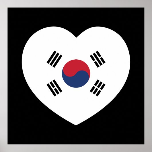 Südkorea-Flagge Herz Poster (Vorne)