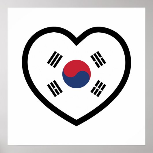 Südkorea-Flagge Herz Poster (Vorne)