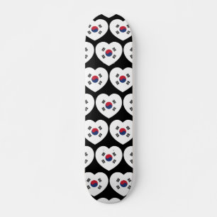 Südkorea-Flagge Herz Skateboard