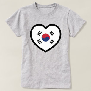 Südkorea-Flagge Herz T-Shirt