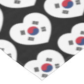 Südkorea-Flagge Herz Tischdecke (Schrägansicht)