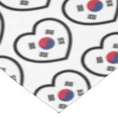 Südkorea-Flagge Herz Tischdecke (Schrägansicht)