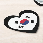 Südkorea-Flagge Herz Untersetzer (angewinkelt)
