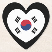 Südkorea-Flagge Herz Untersetzer (Vorderseite)