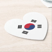Südkorea-Flagge Herz Untersetzer (angewinkelt)