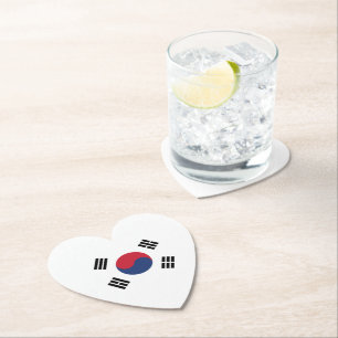 Südkorea-Flagge Herz Untersetzer