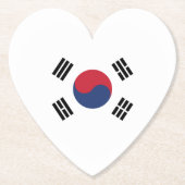 Südkorea-Flagge Herz Untersetzer (Vorderseite)