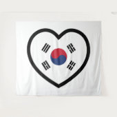 Südkorea-Flagge Herz Wandteppich (Vorderseite (Horizontal))