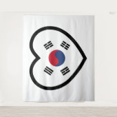 Südkorea-Flagge Herz Wandteppich (Vorderseite)