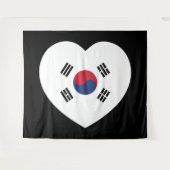 Südkorea-Flagge Herz Wandteppich (Vorderseite (Horizontal))