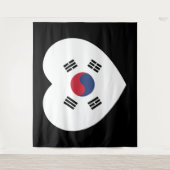 Südkorea-Flagge Herz Wandteppich (Vorderseite)