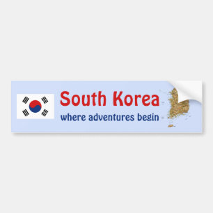 Südkorea-Flagge + Karte Aufkleber Autoaufkleber