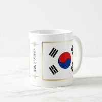 Südkorea-Flagge + Karten-Tasse