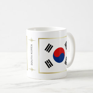 Südkorea-Flagge + Karten-Tasse Kaffeetasse