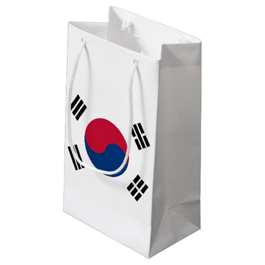 Südkorea-Flagge Kleine Geschenktüte (Rückseite Schrägansicht)