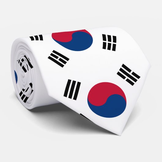 Südkorea-Flagge Krawatte (Gerollt)