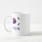 Südkorea-Flagge mit Namen auf Koreaner Kaffeetasse (Links)