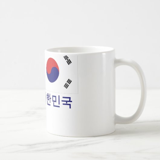 Südkorea-Flagge mit Namen auf Koreaner Kaffeetasse (Rechts)