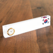 Südkorea-Flagge Namensplakette (Seite)