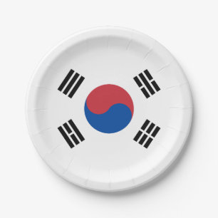 Südkorea-Flagge Pappteller