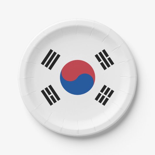 Südkorea-Flagge Pappteller (Vorderseite)